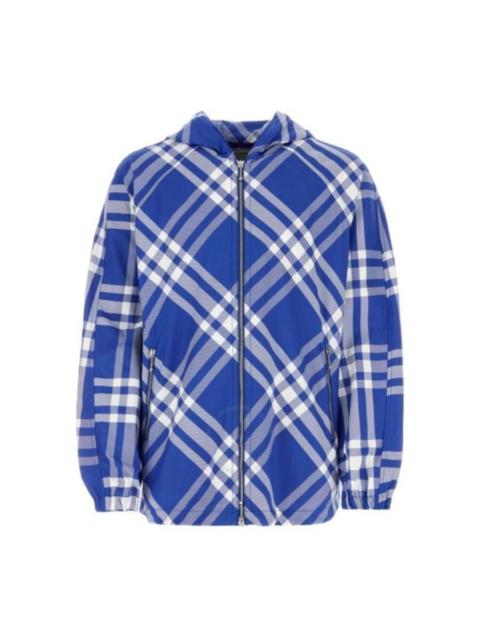 Burberry Check-Pattern Hooded Zip-Up Polyamide Jacket