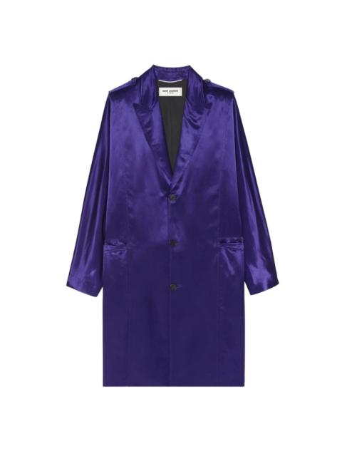 SAINT LAURENT Saint Laurent Satin Overcoat