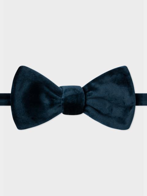 Paul Smith Navy Velvet Self-Tie Bow Tie