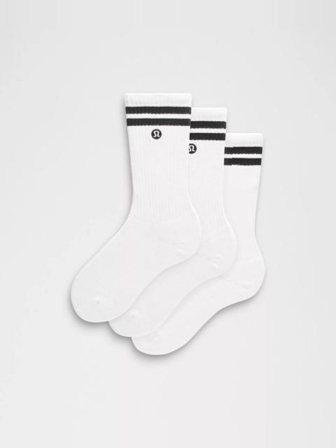 lululemon Unisex Daily Essential Crew Socks 3 Pack *Stripe