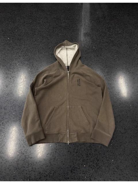 Chrome Hearts Chrome Hearts Vertical Logo Zip Up Hoodie in a brown