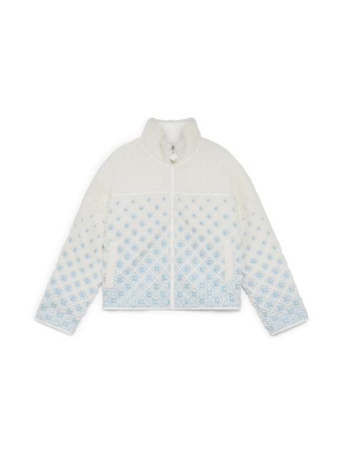 CASABLANCA Embroidered Gradient Monogram Cropped Fleece Jacket | Casablanca Paris