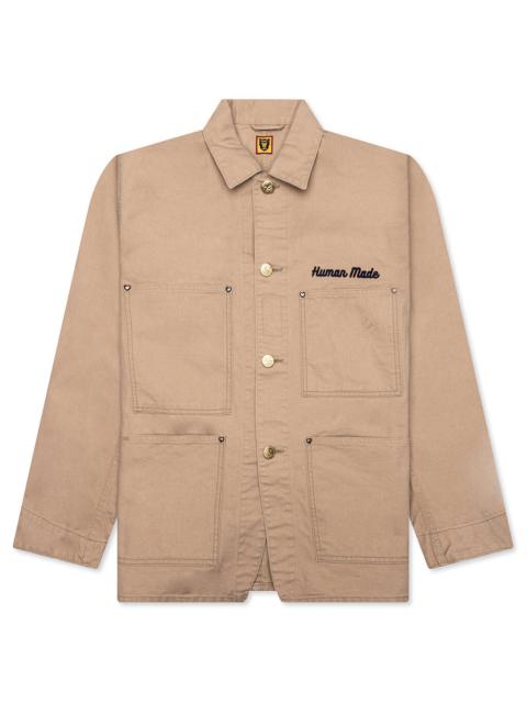 Human Made WASHED DUCK COVERALL JACKET - BEIGE