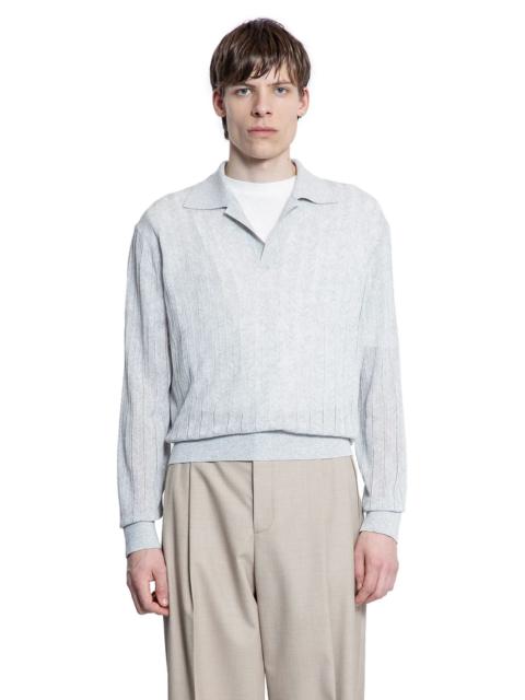 RECTO Lace-Rib-Sheer-Knit-Polo