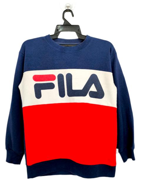 Other Designers Vintage - Fila Big Logo Spellout Colourblock Pullover Sweatshirt