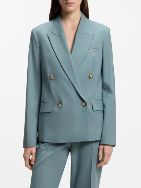 BOSS BOSS Jaleto Double Breasted Wool Blazer in Reef at Nordstrom