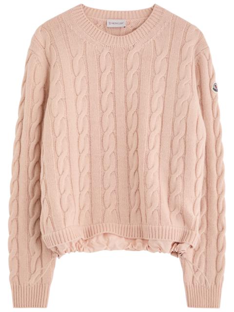 Moncler Moncler Logo Cable-knit Wool-blend Jumper
