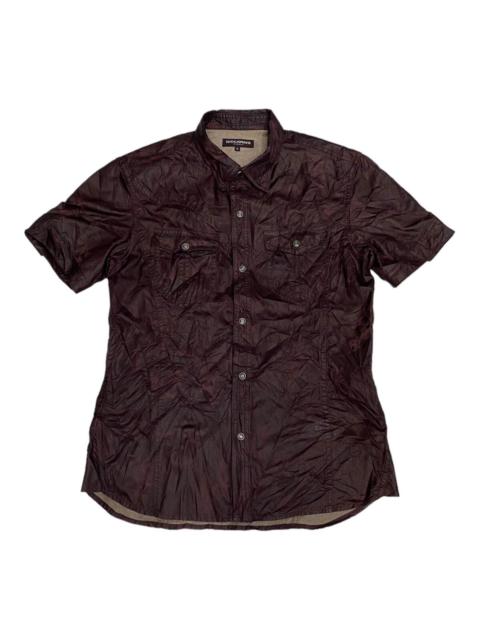 🔥HIDEAWAYS NICOLE WAXED LEATHER BUTTON SHIRT