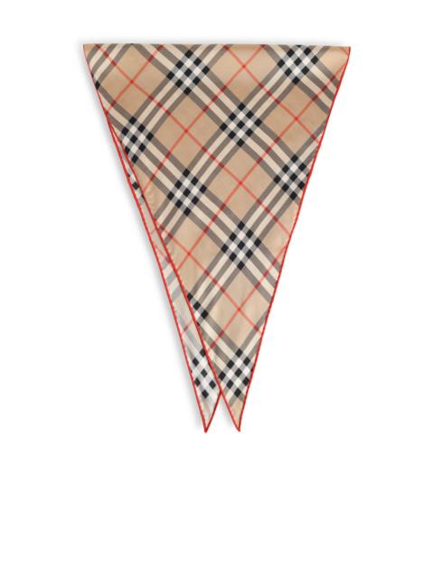 Burberry Burberry Sand Beige 'Check' Silk Scarf Women