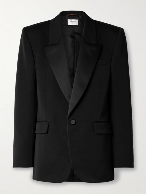 SAINT LAURENT Satin-trimmed Wool Blazer