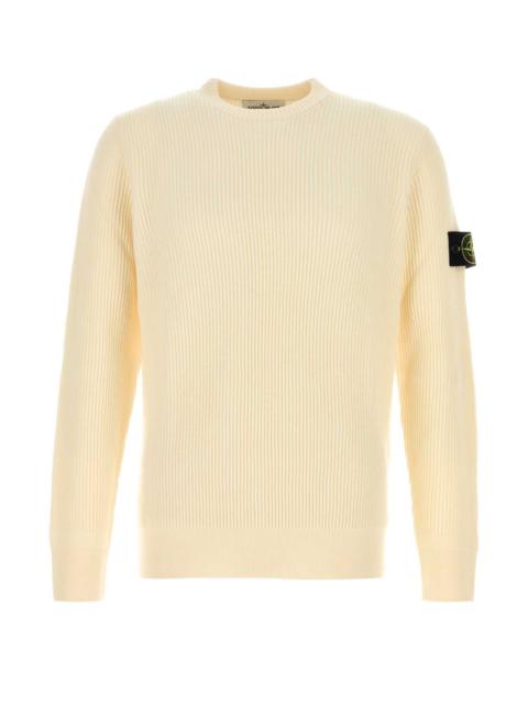 Stone Island Stone Island Men Cream Wool Sweater