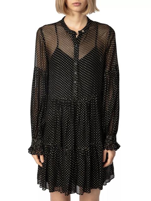Zadig & Voltaire Randy Mousseline Sparle Noir Dress