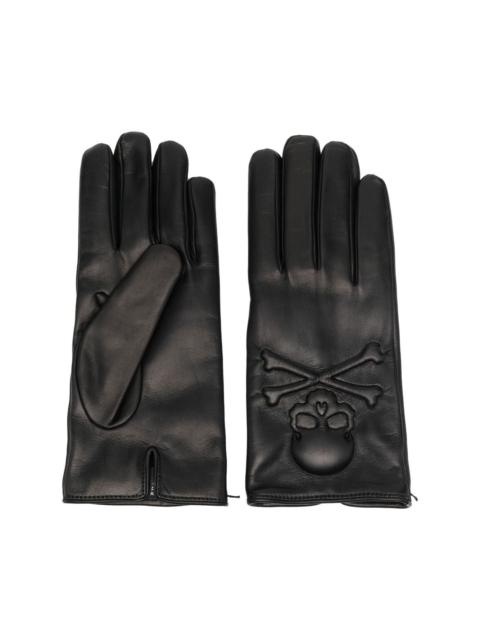 PHILIPP PLEIN cashmere-lined leather gloves
