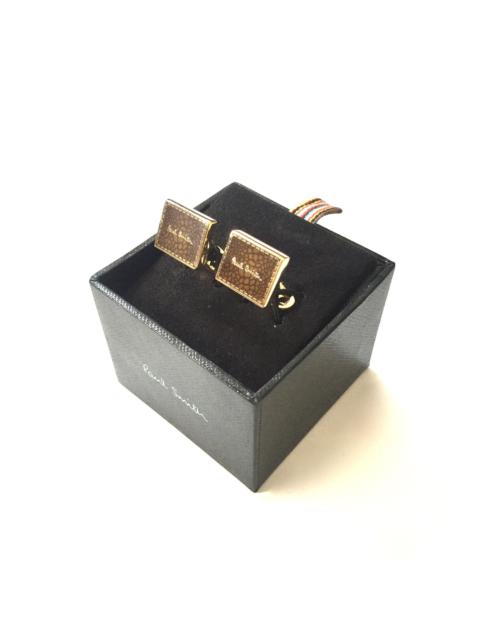 Paul Smith Inset Gold Logo Cufflinks NWT