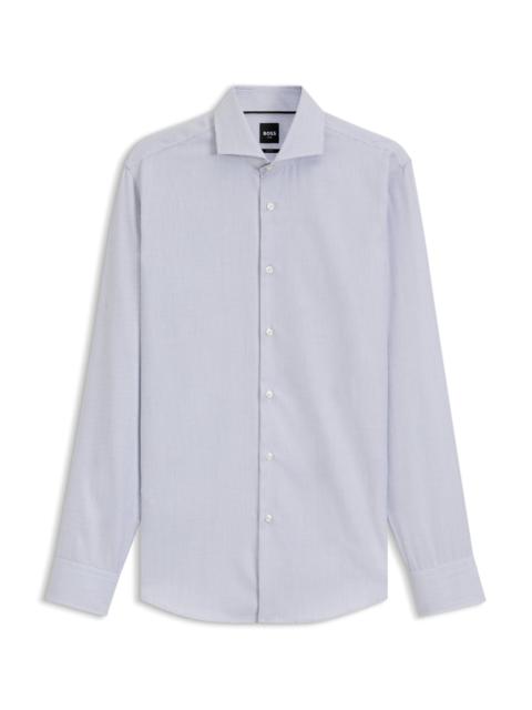 BOSS SLIM-FIT SHIRT IN WRINKLE-RESISTANT COTTON DOBBY