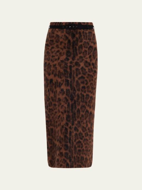 ADAM LIPPES Levi Belted Brushed Cashmere Midi Skirt