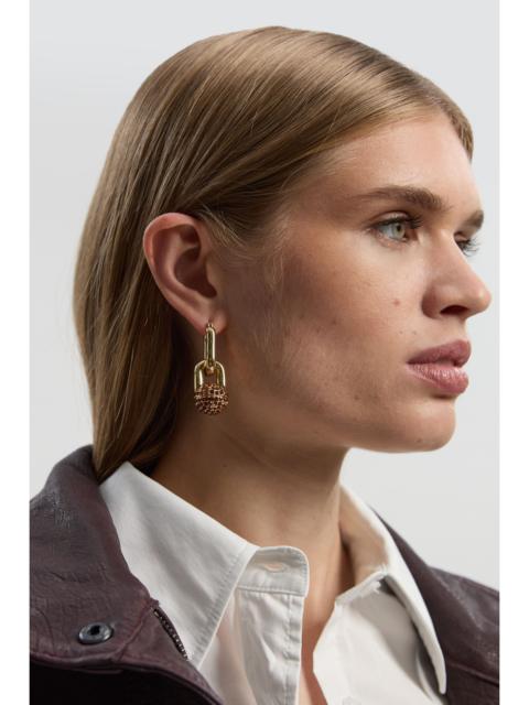 KAREN MILLEN Chain Link Diamante Detail Drop Earrings