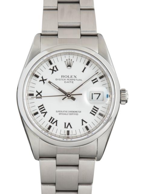 ROLEX Used Rolex Date White Roman Dial Ref 15200