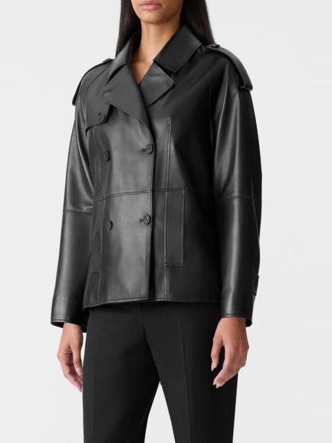 MACKAGE Mackage Dolores Double Breasted Leather Jacket in Black at Nordstrom