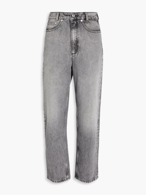 Sandro Faded high-rise straight-leg jeans