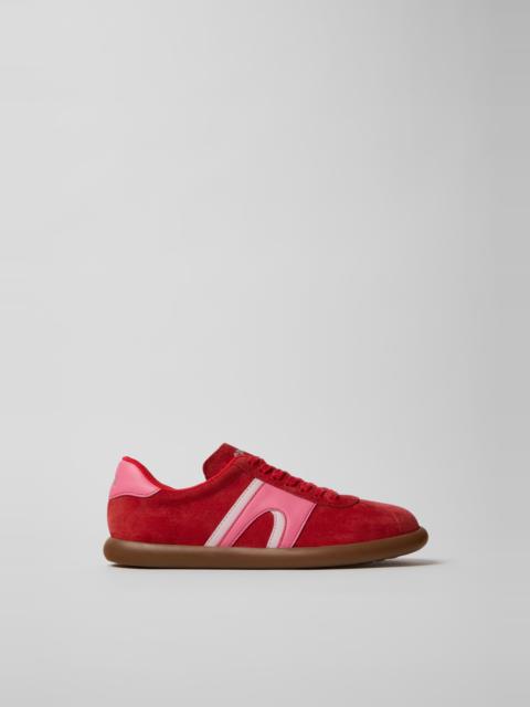CAMPERLAB Red Nubuck and Leather Sneakers for Women.