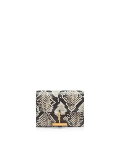 TOM FORD PRINTED PYTHON TARA COMPACT WALLET