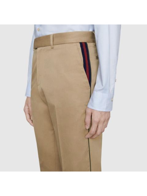 GUCCI GUCCI COTTON '60S TROUSERS WITH WEB