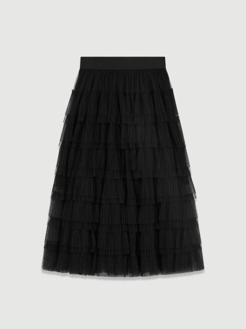maje Tulle midi skirt