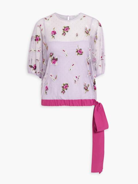 REDValentino Embroidered point d'esprit top