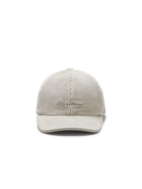 Santoni Grey velvet baseball cap