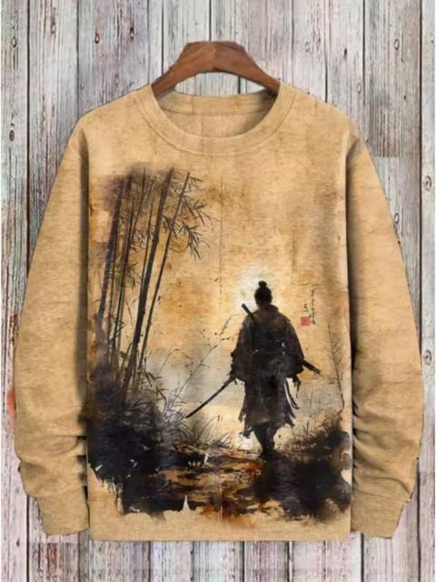 Other Designers Japanese Brand - Samurai Graphic Sweatshirt – Japanese Ink Design, New, Poly