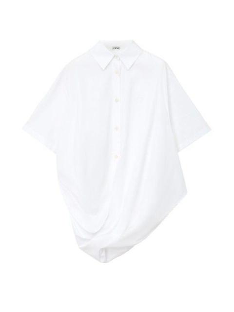 Loewe LOEWE Short Sleeved White Draped Cotton Shirt Top New & Auth