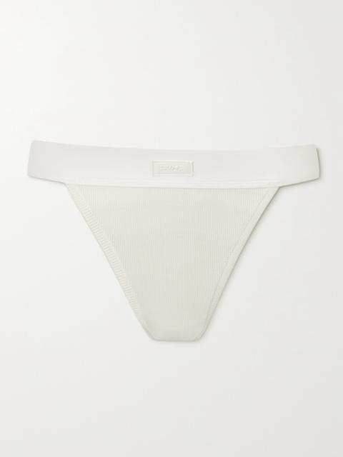 SKIMS Cotton Collection Ribbed Cotton-blend Jersey Thong