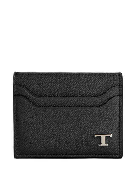 Tod's Tod's Men Grained Leather Cardholder With Metal T Timeless Logo