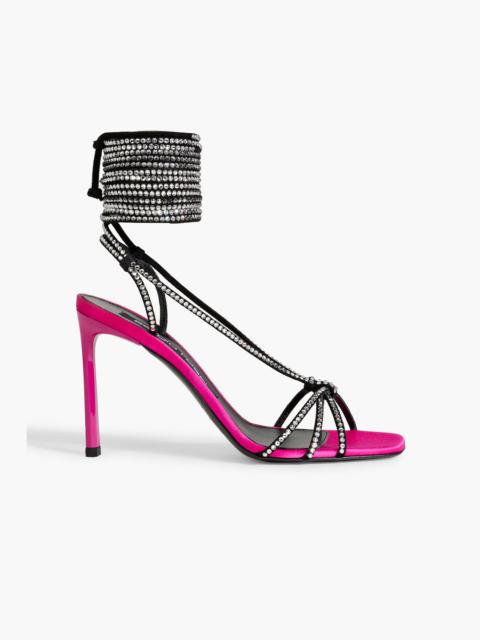 Other Designers sr Dea Crystal 95 embellished suede and satin sandals