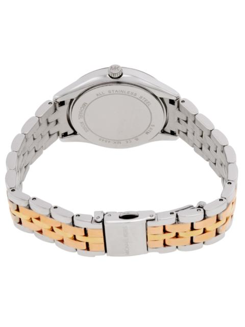 MICHAEL KORS Michael Kors Mini Harlowe Pave Tri-Tone Quartz Silver Dial Watch MK4846