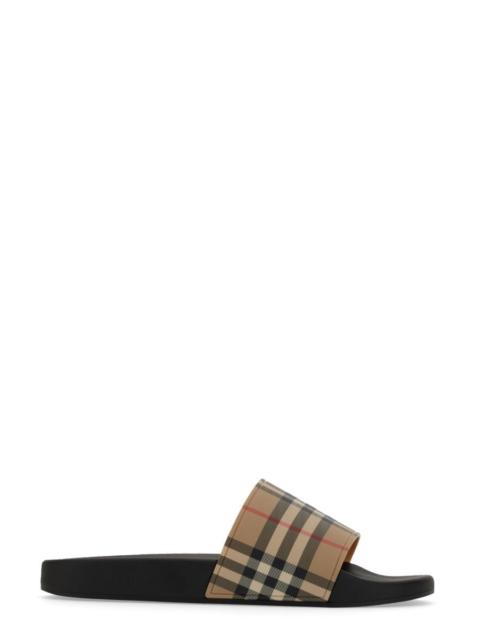 Burberry Burberry Men Check Print Slide Sandal