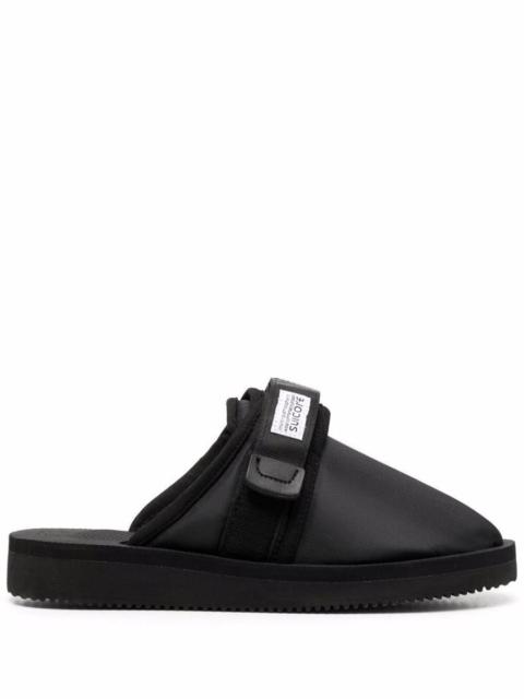 BLACK 'ZAVO-CAB' SLIPPERS IN NYLON MAN SUICOKE