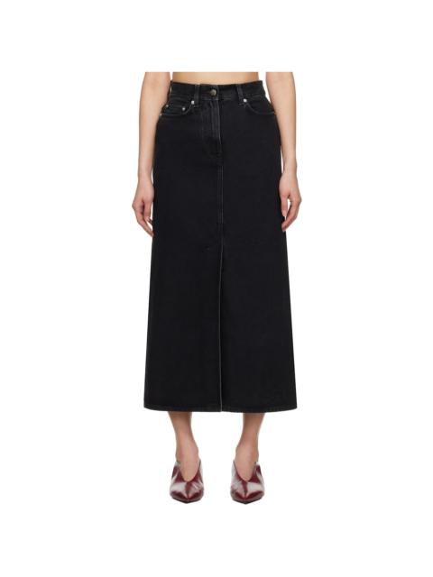 Black Rona Denim Maxi Skirt