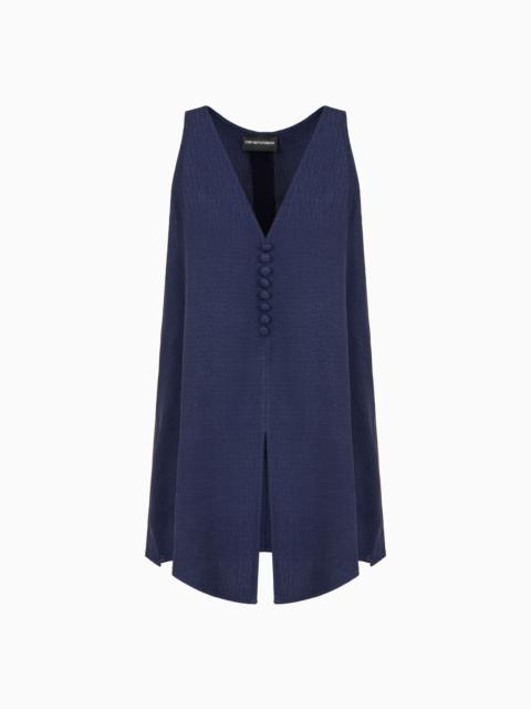 EMPORIO ARMANI ARMURE VISCOSE V-NECK TOP