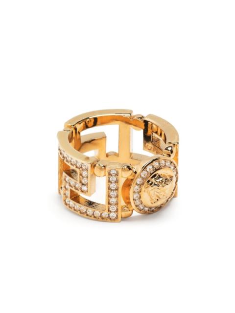 VERSACE Greca cut out jewelled ring