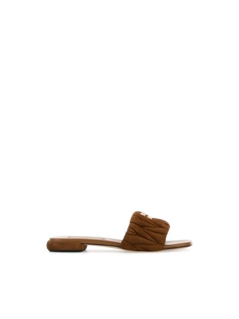 Miu Miu MIU MIU Caramel Brown Suede Slippers New & Authentic (Women'