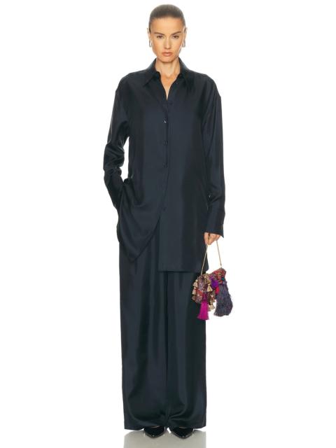 RÓHE Oversized Silk Button Down Top