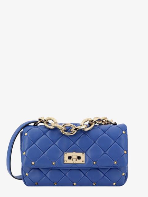 Valentino Garavani Woman Rockstud Spike Woman Blue Shoulder Bags