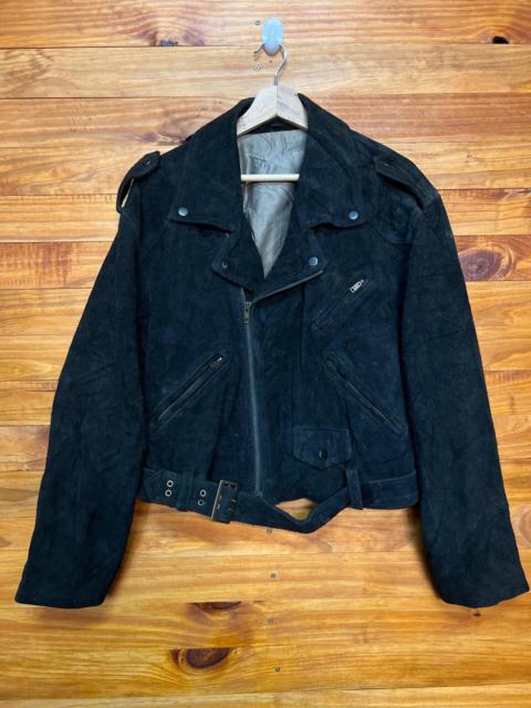 Other Designers Vintage - VINTAGE SUEDE LEATHER BIKER JACKET