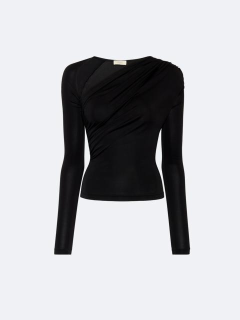 LAPOINTE Jersey Asymmetrical Ruched Top