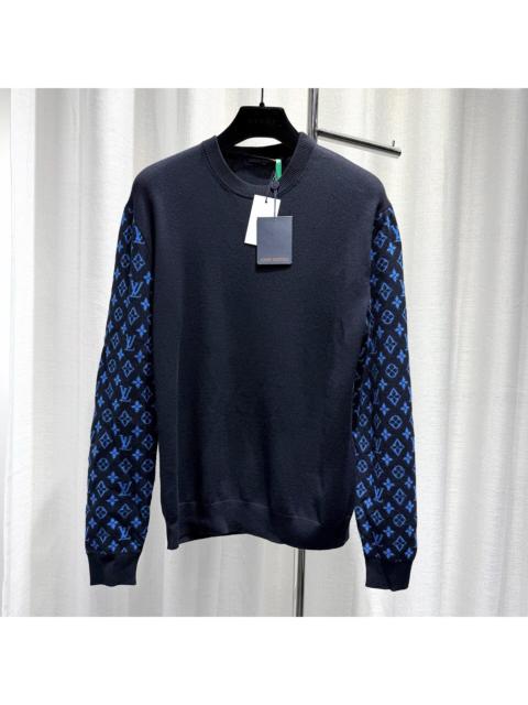 Louis Vuitton Louis Vuitton Navy Blue Logo Cuff Sheep Wool Goat Cashmere Sweater