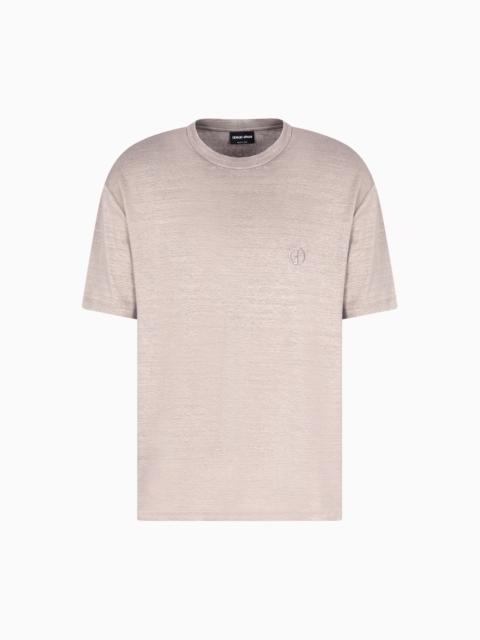 GIORGIO ARMANI STRETCH-LINEN CREW-NECK T-SHIRT