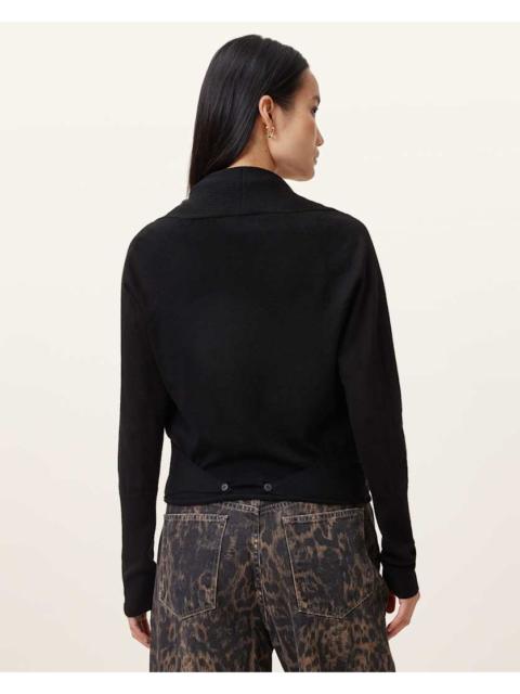 ALLSAINTS WASSON PIRATE LIGHTWEIGHT MERINO CARDIGAN