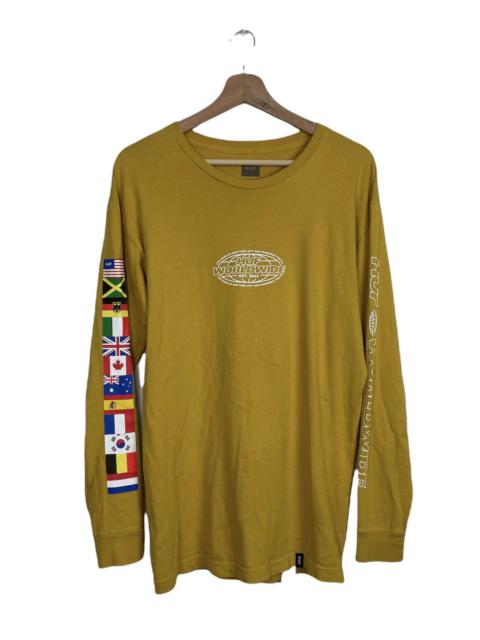 Other Designers HUF WORLDWIDE LONG SLEEVE FLAGS DESIGN TEE